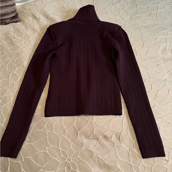 Express Purple Turtleneck Sweater with Shoulder Pad Feature - Picture 5 of 6